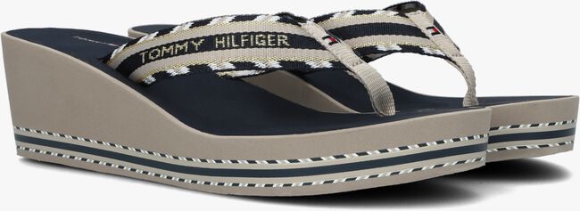 TOMMY HILFIGER SHINY TOUCHES HIGH BEACH Tongs en gris - large