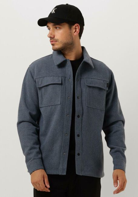 PUREWHITE Surchemise WOOL LOOK OVERSHIRT WITH POCKET AT FRONT en bleu - large