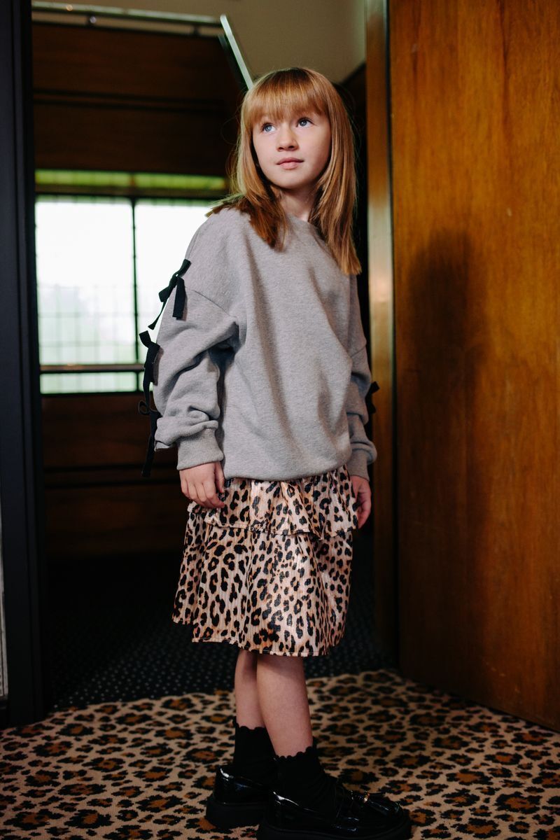 CALL ME FRANKIE Pull BOW TIE SWEATER Gris clair - large