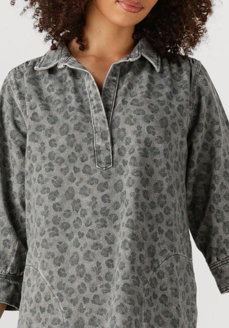 Grijze BY-BAR Midi jurk FLYNTH CHEETAH DRESS - large