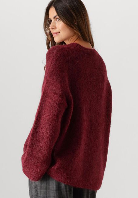 SELECTED FEMME Pull SLFGABELLA LS KNIT O-NECK CAMP Bordeaux - large