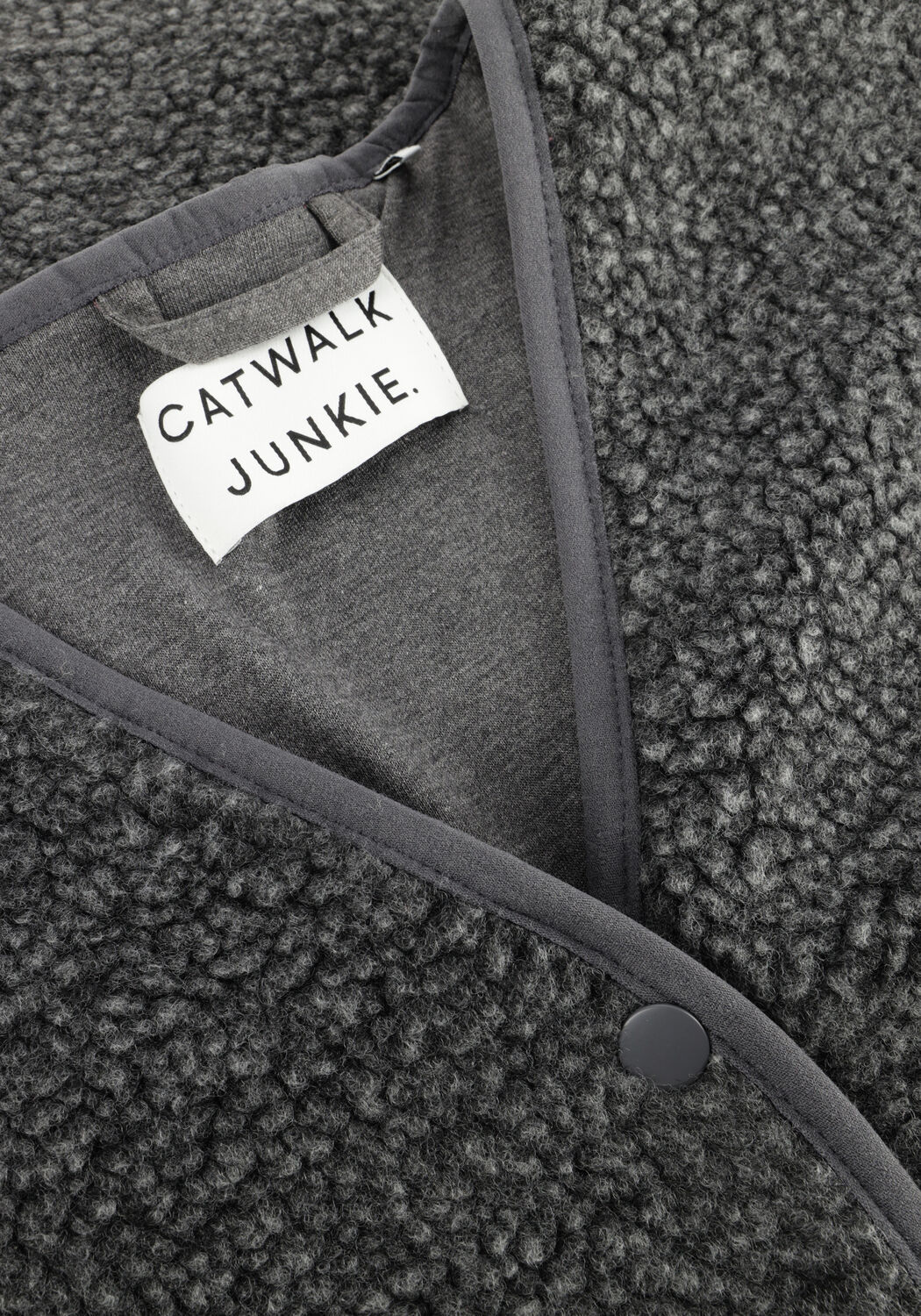 Donkergrijze CATWALK JUNKIE Bodywarmer TEDDY BODYWARMER - large