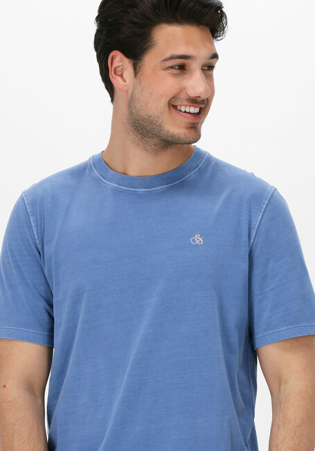 SCOTCH & SODA T-shirt GARMENT-DYED CREWNECK TEE WITH EMBROIDERY LOGO Bleu clair - large