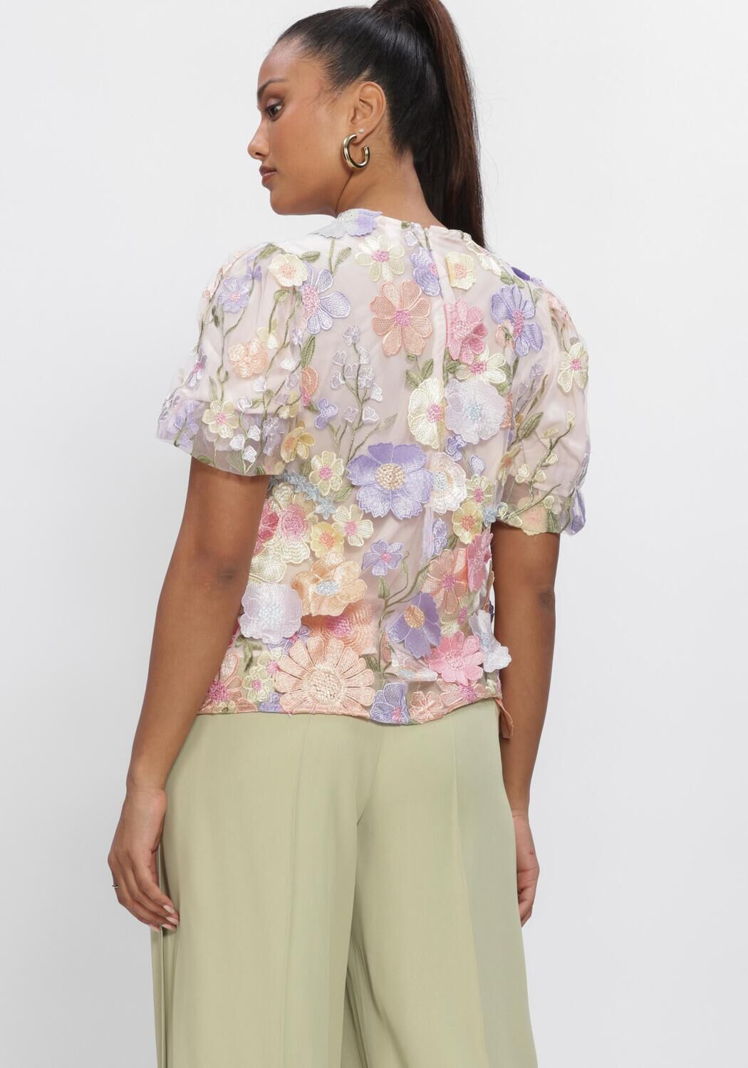 Y.A.S. YASFLOWERING SS TOP Hauts & T-shirts Lilas - large