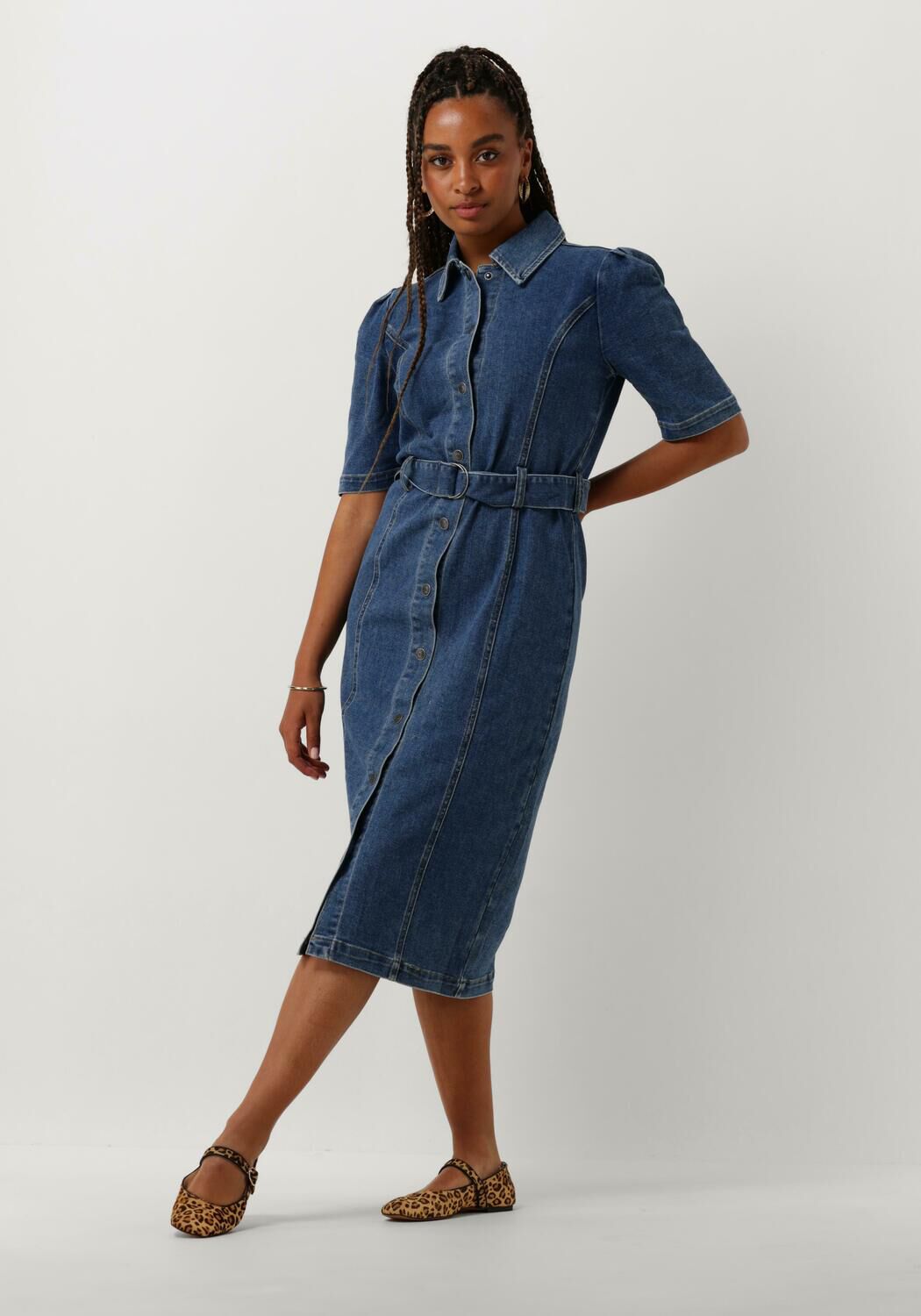 Denim jurk midi hotsell