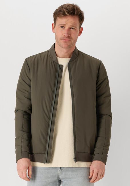 Groene CAST IRON Jack BOMBER JACKET THROTTLE BARKER - large