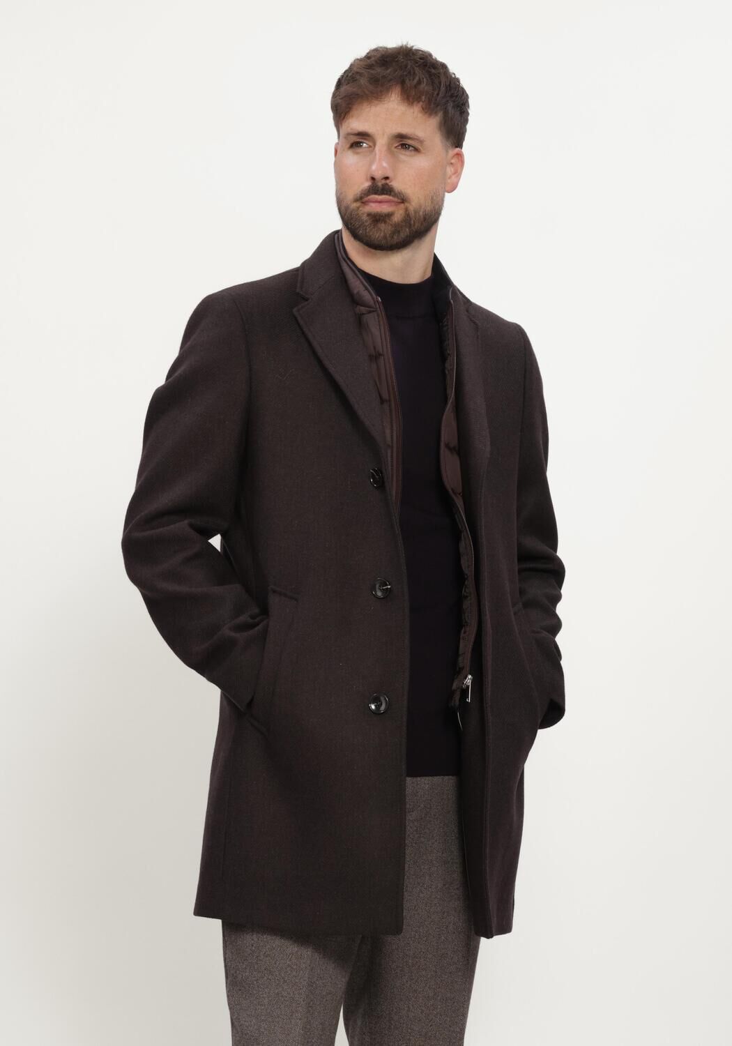 STEFANO LAURAN Manteau SL-CASPER en marron - large