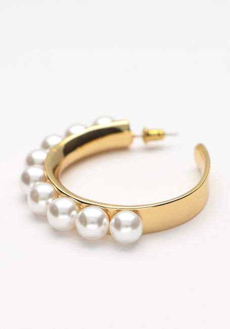 Gouden NOTRE-V Oorbellen OORBEL PARELS BUITENKANT GROOT - large