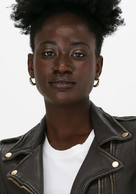 GOOSECRAFT Veste en cuir GC BIKER513 en marron - large