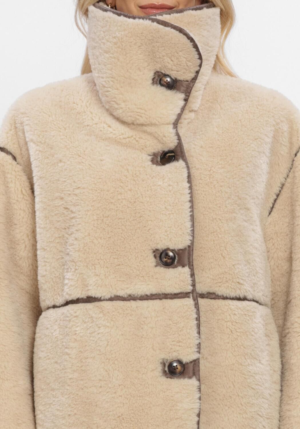 WITHBLACK Manteau Teddy WBLDAJANA PILE COAT en beige - large
