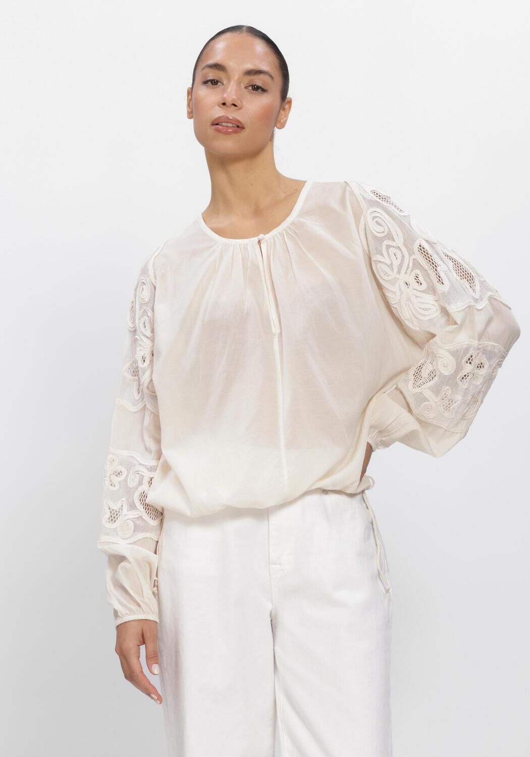 Gebroken wit DANTE6  ULALA EMBROIDERED BLOUSE - large