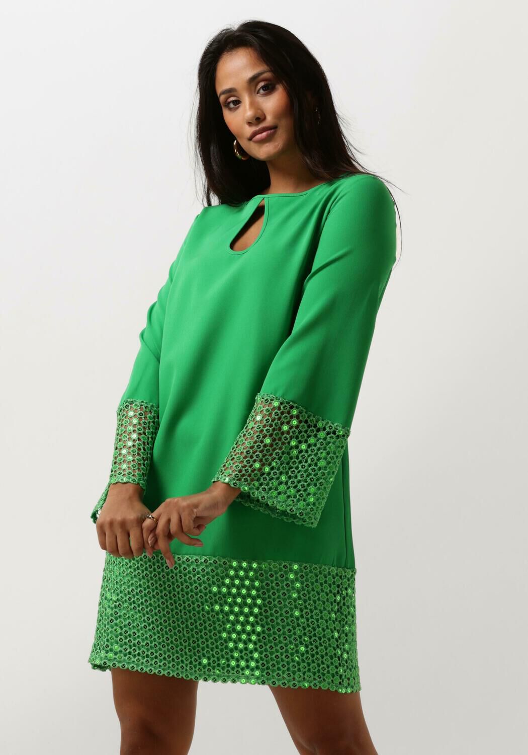 Groene ANA ALCAZAR Mini jurk MIX DRESS Omoda