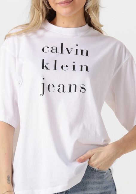 Witte CALVIN KLEIN T-shirt SS CKJ LOGO TEE - large