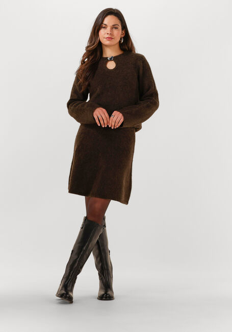 Bruine SELECTED WOMEN Trui SLFLULU BRUSHED LS KNIT KEYHOLE O-NECK - large