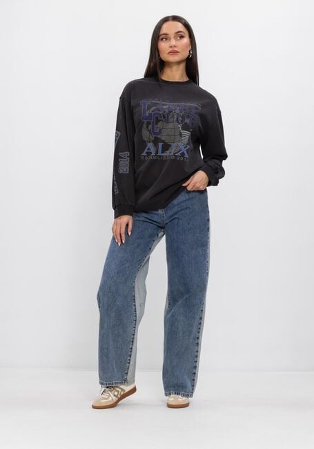 ALIX THE LABEL Haut LADIES KNITTED LABEL CLUB LONGSLEEVE T-SHIRT en noir - large