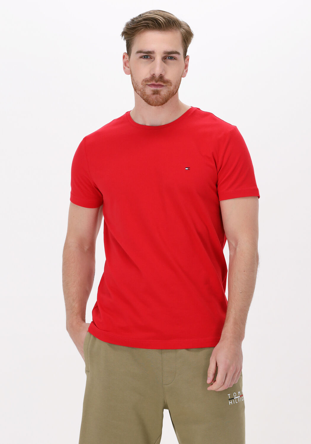 Rode TOMMY HILFIGER T shirt STRETCH EXTRA SLIM FIT TEE Omoda