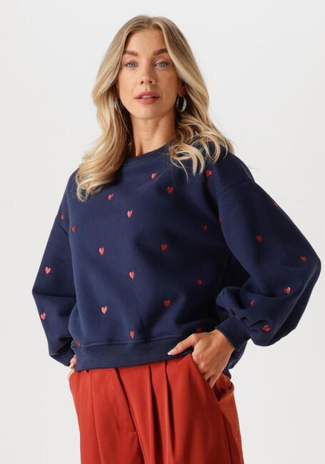 YDENCE Pull SWEATER HEARTS Bleu foncé - large