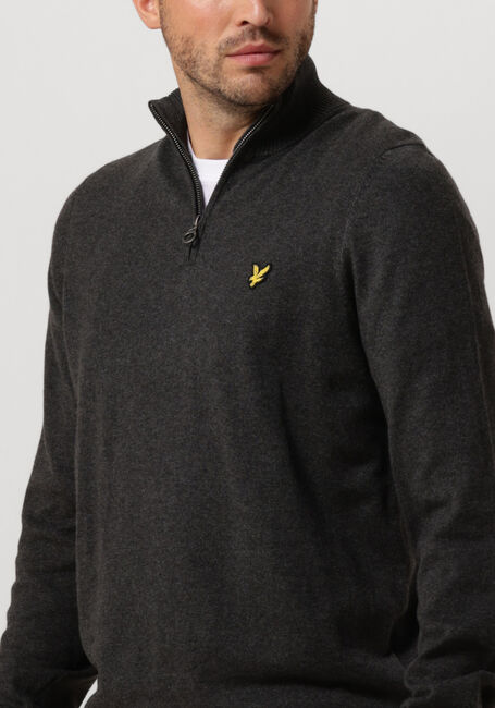 LYLE & SCOTT Pull COTTON MERINO QUARTER ZIP JUMPER Gris foncé - large