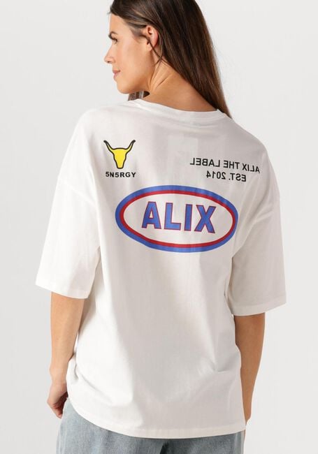 Witte ALIX THE LABEL T-shirt LADIES KNITTED RACER T-SHIRT - large