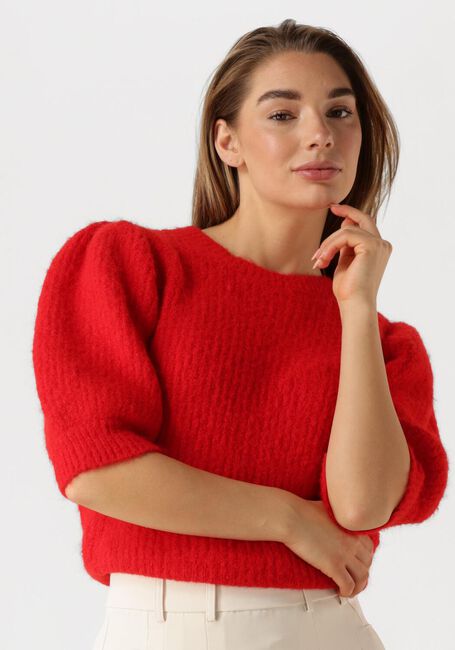 CO'COUTURE Pull CORALIE BOW RIB KNIT en rouge - large