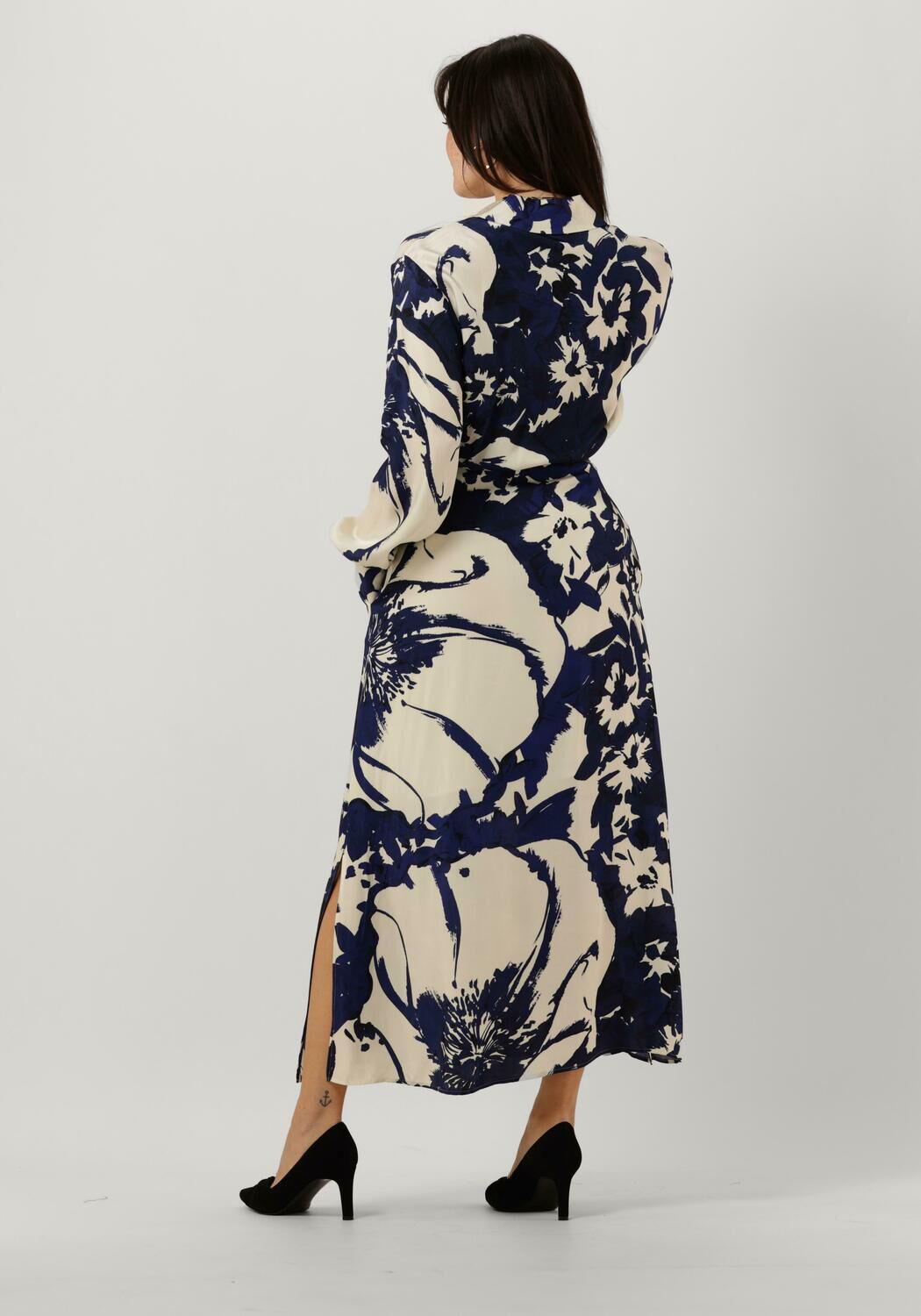 Donkerblauwe VANILIA Maxi jurk PRINTED DRESS Omoda