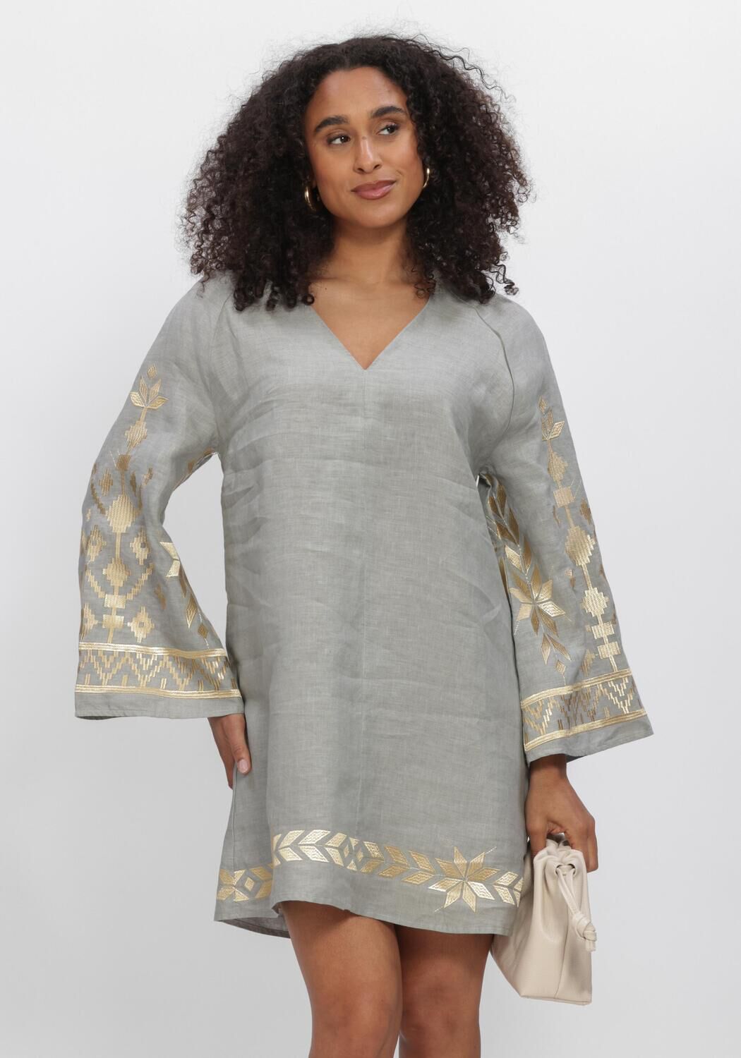 Lichtgrijze GREEK ARCHAIC KORI Mini jurk S26K-2043204 - large