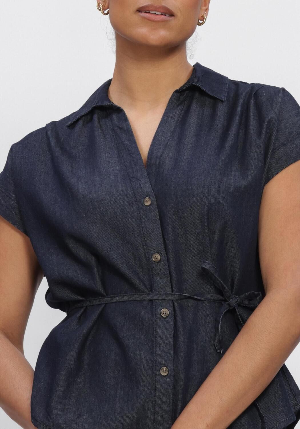 Blauwe SUMMUM  BLOUSE DENIM LW COTTON TENCEL - large