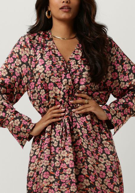 SECOND FEMALE Robe midi VICTORY V-NECK DRESS en rose - large