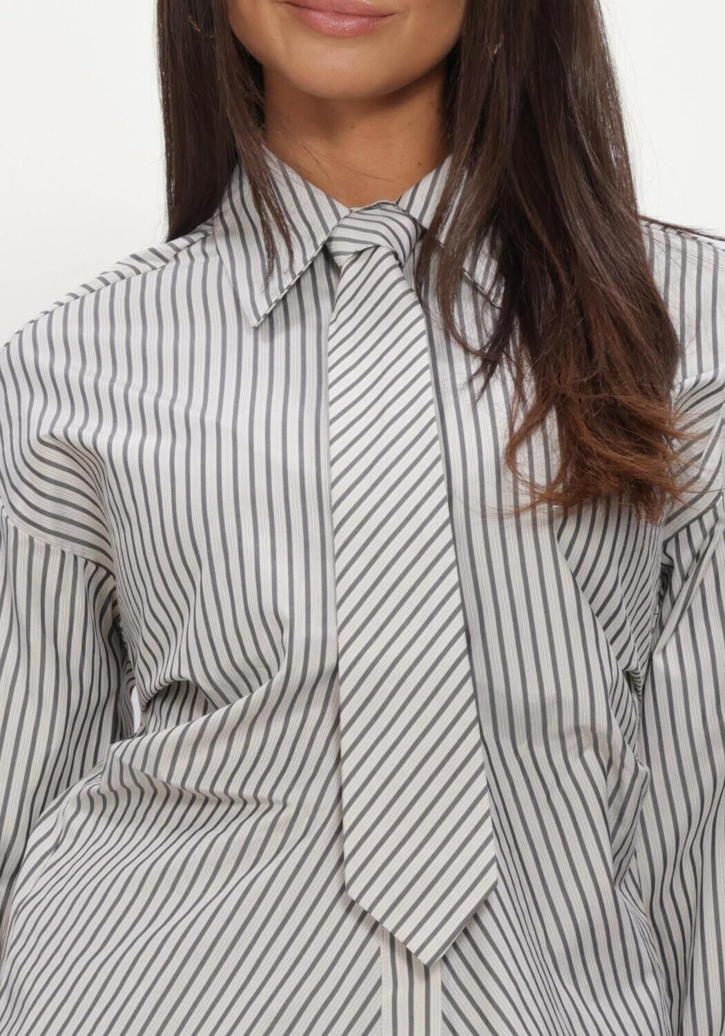 Beige HAUTE L'AMITI&Eacute;  GEMMA TIE STRIPE SHIRT - large