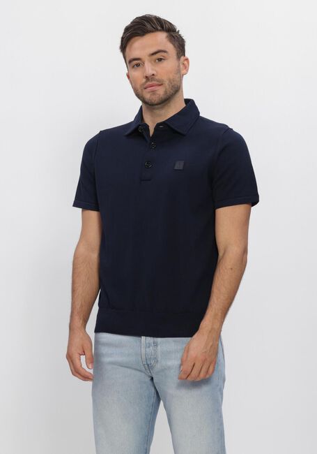 BUTCHER OF BLUE Polo CLIFDEN CO POLO SS Bleu fonc&eacute; - large