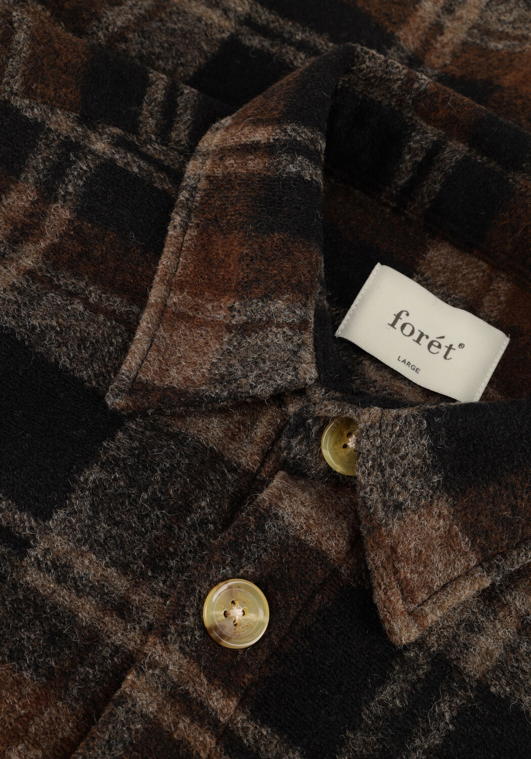 Bruine FOR&Eacute;T Overshirt IVY WOOL OVERSHIRT - large