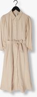 Beige Y.A.S. Midi jurk YASFLAXY 3/4 LINEN SHIRT DRESS