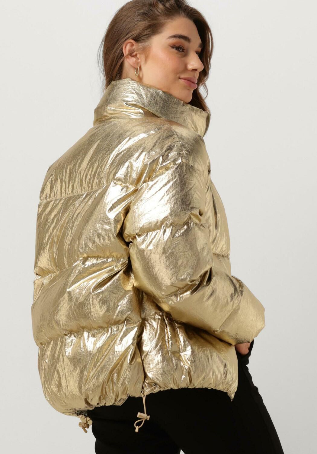 gouden janice gewatteerde jas puffer jas dames jax