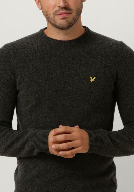 Donkergrijze LYLE & SCOTT Trui CREW NECK LAMBSWOOL BLEND JUMPER - large