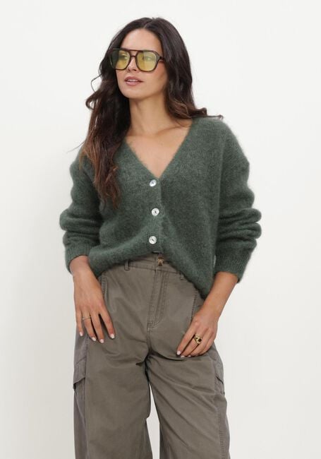 Groene TWNS Trui BUTTONED V-NECK LONG-SLEEVE CARDIGAN - large
