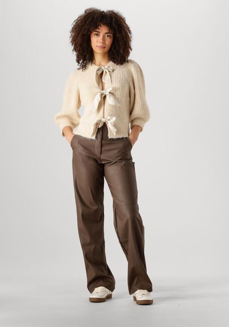 CO'COUTURE Pull CORALIE CC BOW RIB CARDIGAN Écru - large