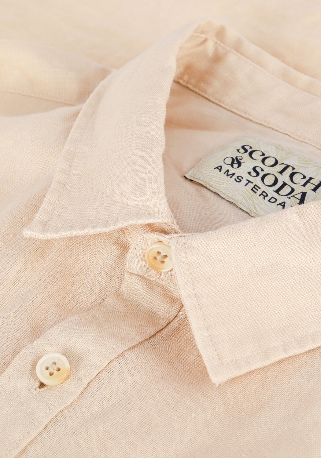 SCOTCH & SODA Chemise d&eacute;contract&eacute; REGULAR FIT GARMENT-DYED LINEN SHIRT Sable - large