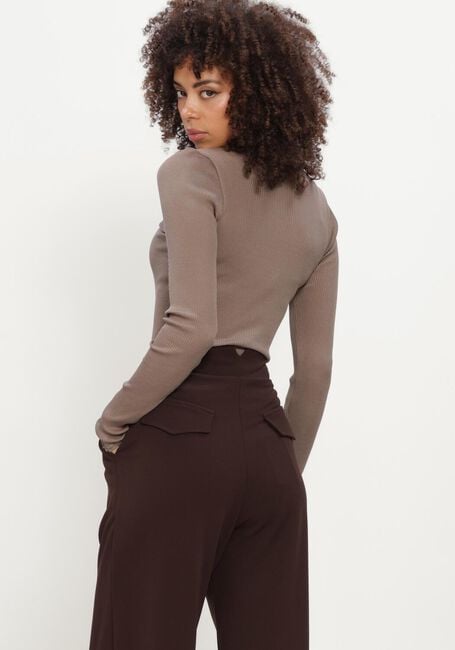 ROSEMUNDE Haut BABETTE SILK LS LACE en taupe - large