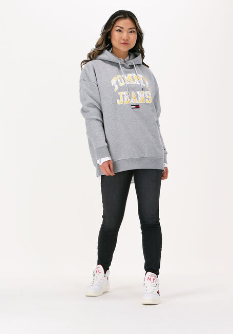 Lichtgrijze TOMMY JEANS Sweater TJW OVRSZD COLLEGE ARGYLE HOODIE - large