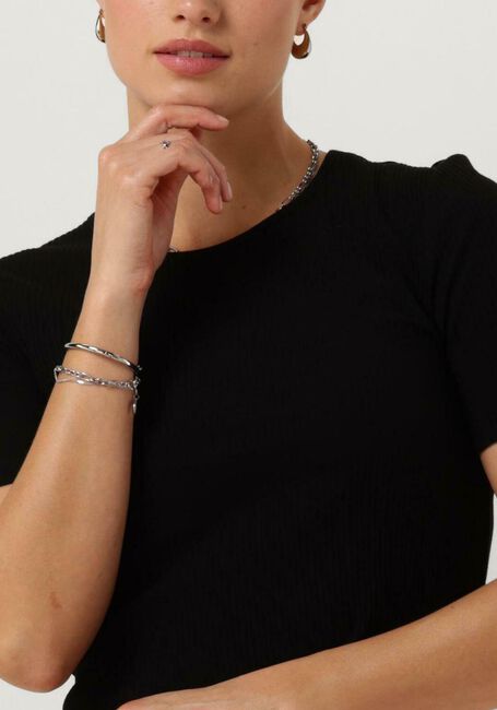 ANOTHER LABEL Haut ELYNE T-SHIRT S/S en noir - large