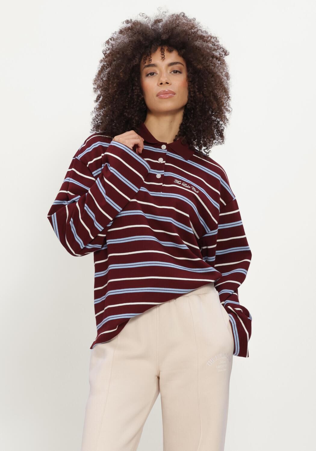 THE LOLA CLUB Pull EMILIA POLO Bordeaux - large