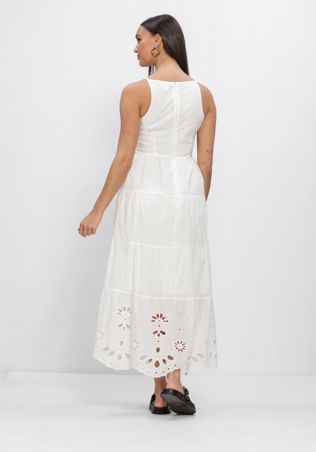 Witte Y.A.S. Jurken YASLINE STRAP LONG DRESS - large