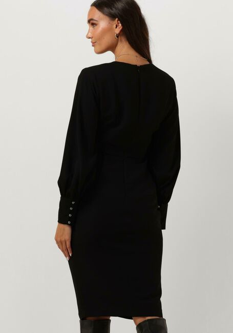 Zwarte ACCESS Mini jurk RUCHED DRESS WITH V NECKLINE - large