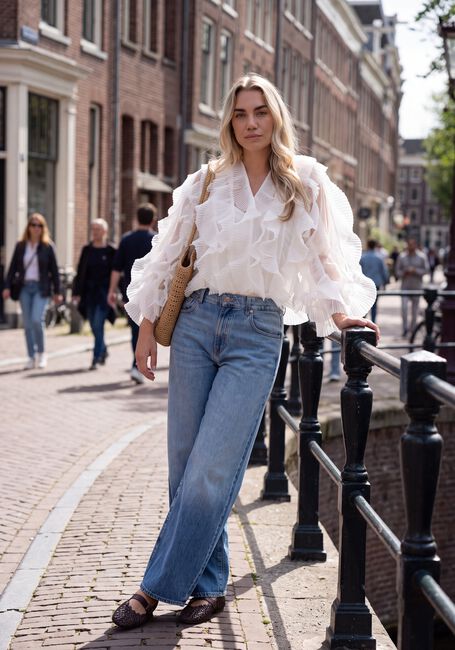 DANTE6 DANTE6-PHORA TULLE RUFFLED TOP Blouses Blanc - large
