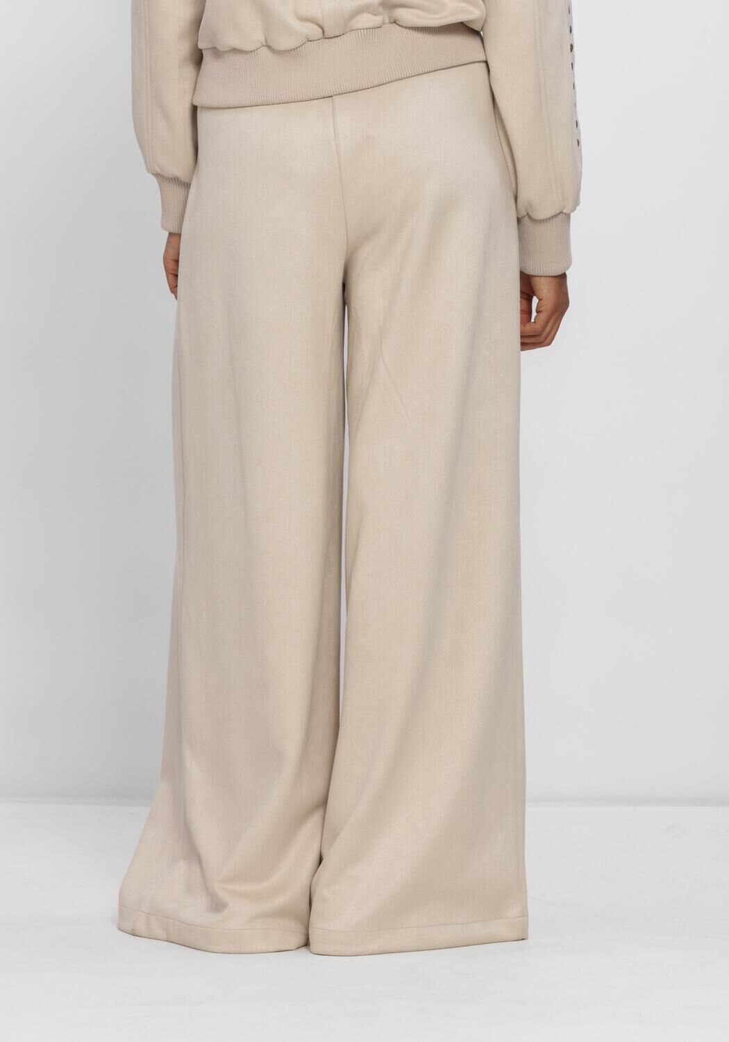 Gebroken wit NUKUS Wijde broek BODINE PANTS SUEDE - large