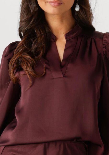 Bordeaux NEO NOIR  ROSSLYN HEAVY SATEEN BLOUSE - large