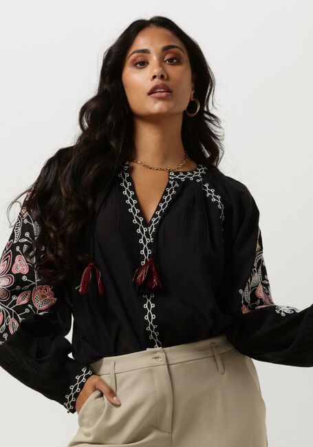 Zwarte SUMMUM  TOP SUSHI VOILE EMBROIDERY Zwarte SUMMUM  TOP SUSHI VOILE EMBROIDERY - large