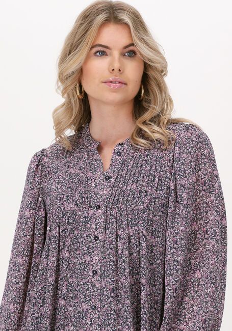 Paarse MSCH COPENHAGEN Mini jurk HEDDE RIKKELIE LS SHIRT DRESS AOP - large