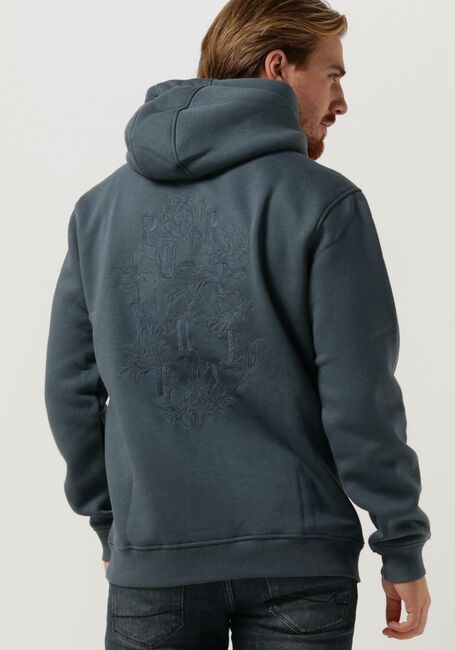 Blauwe PUREWHITE Sweater HOODIE WITH FLORAL BACK EMBROIDERY - large