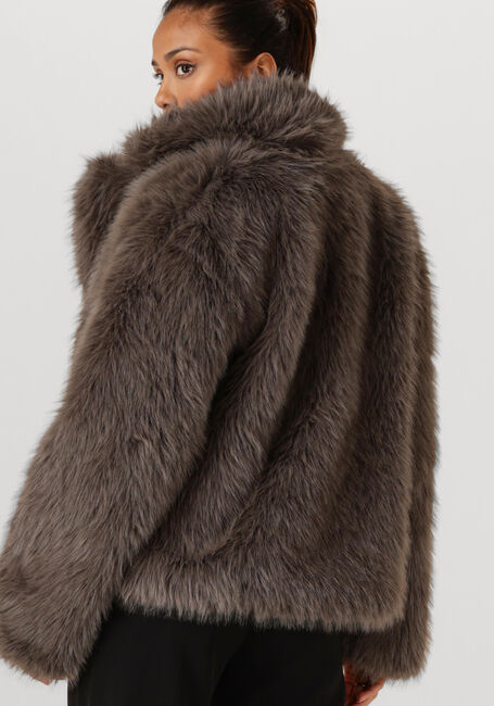 OBJECT Manteau en fausse fourrure OBJISADORA L/S LO HAIRY COAT en taupe - large
